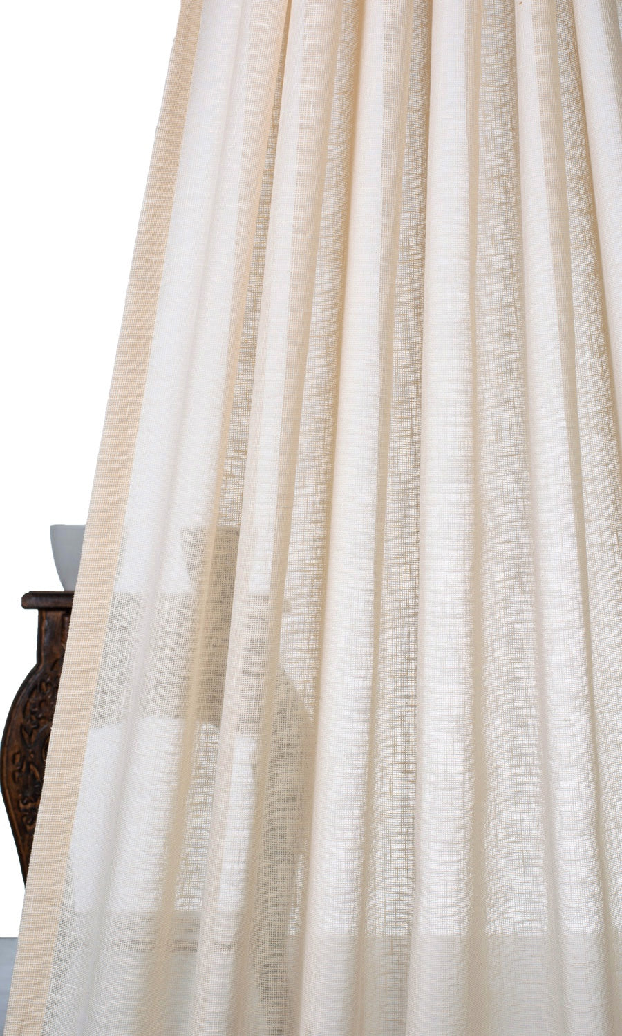 Plain Sheer Home Décor Fabric By the Yard (Beige)