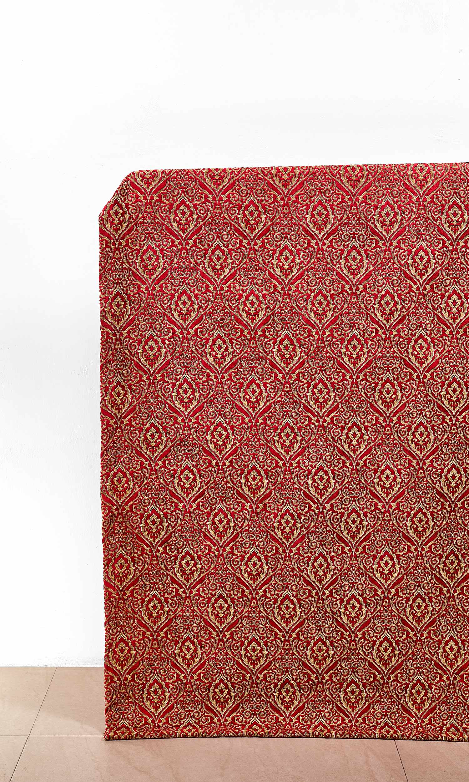 Damask Velvet Home Décor Fabric By the Yard (Beige/ Brown/ Red)