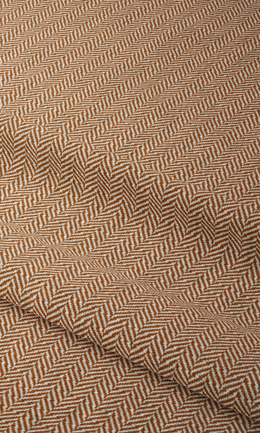 Herringbone Window Treatments Fabric Sample (Orange/ White)
