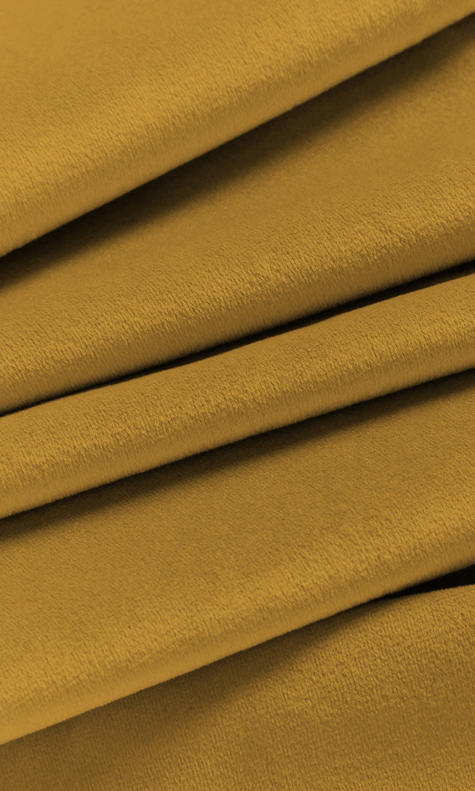 Velvet Home Décor Fabric Sample (Deep Yellow/ Mustard)