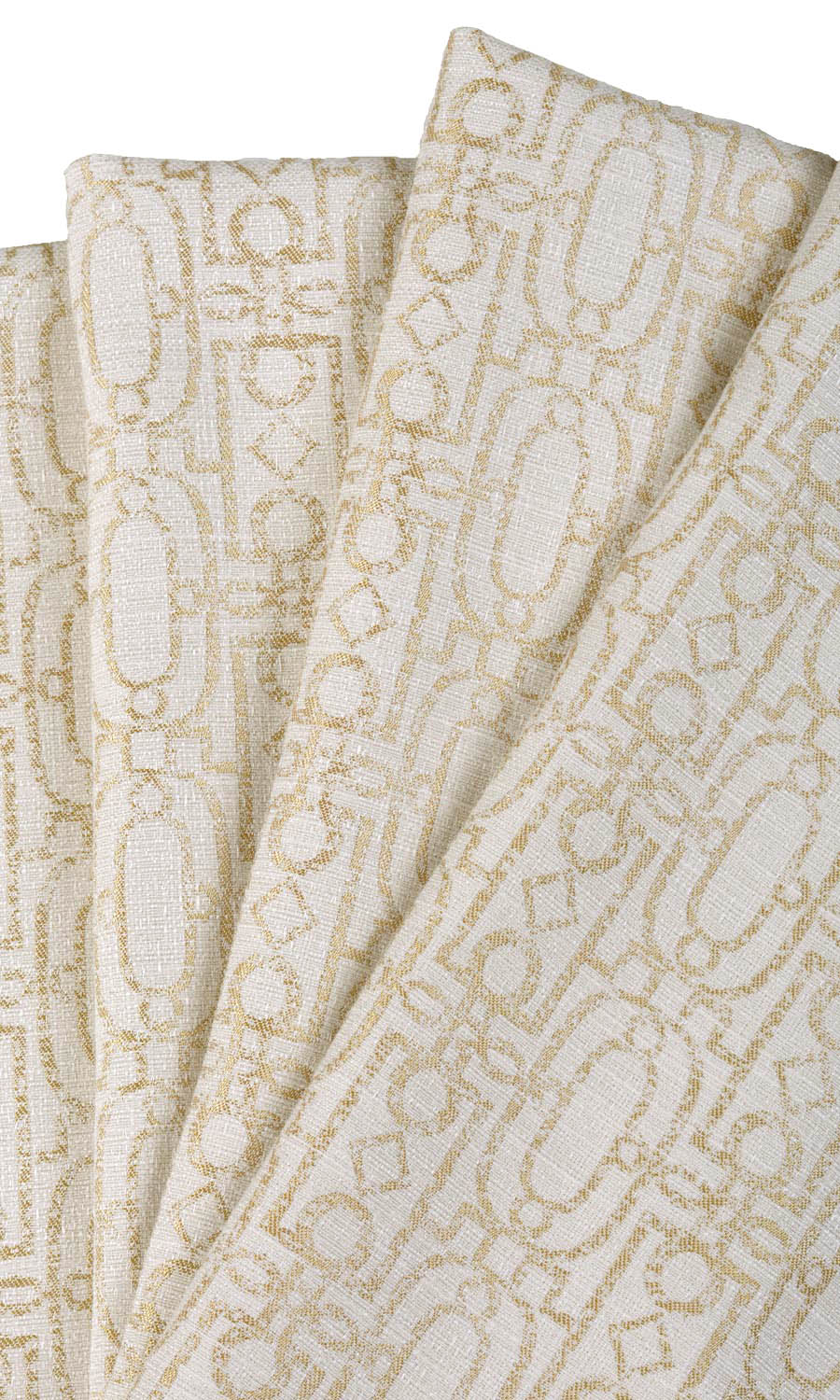 Trellis Poly-Cotton Home Textile Fabric Material Sample (Off White/ Pale Beige)