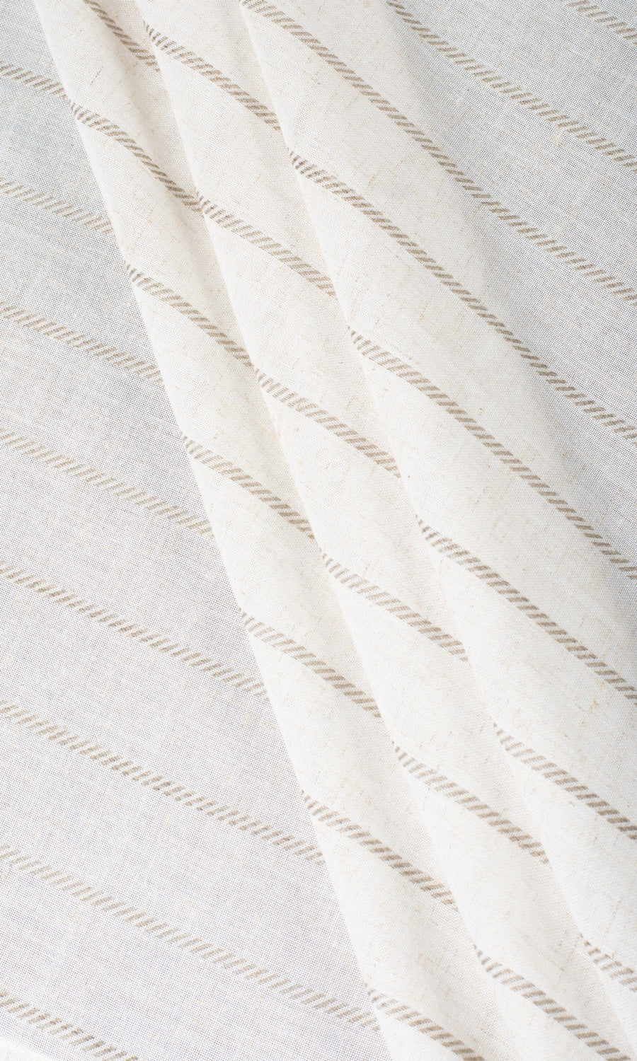 Striped Sheer Fabric Material By the Yard (Cream/ Brown)