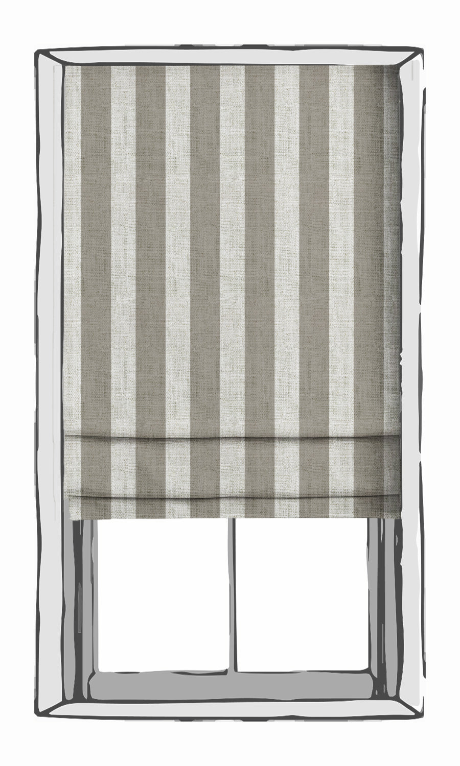 Modern Striped Print Free Fabric Material Sample (Grey/ White)