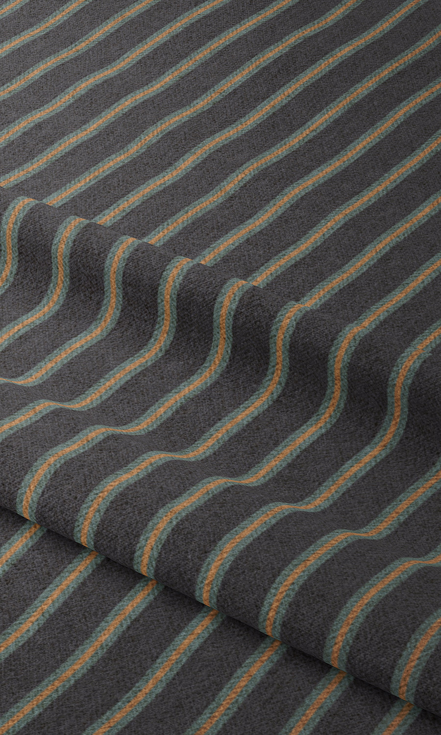 Striped Fabric Material By the Yard (Midnight Blue/ Charcoal Grey)