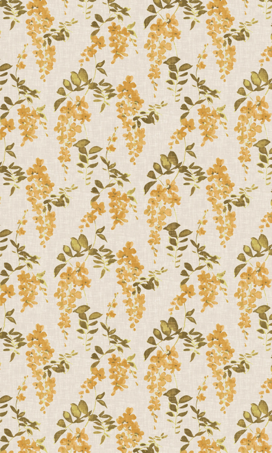 Dimout Floral Home Textile Fabric Material By the Yard (Honey Yellow/ Grey)