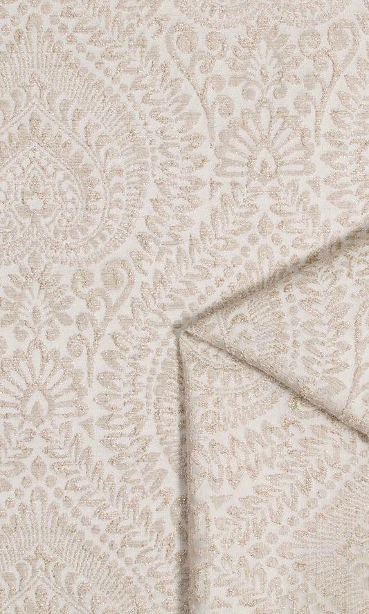 Textured Floral Home Décor Fabric By the Yard (Cream/ Beige)
