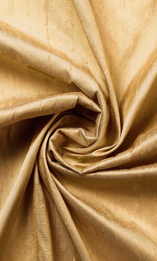Dupioni Silk Home Décor Fabric By the Yard (Golden Beige/ Brown)