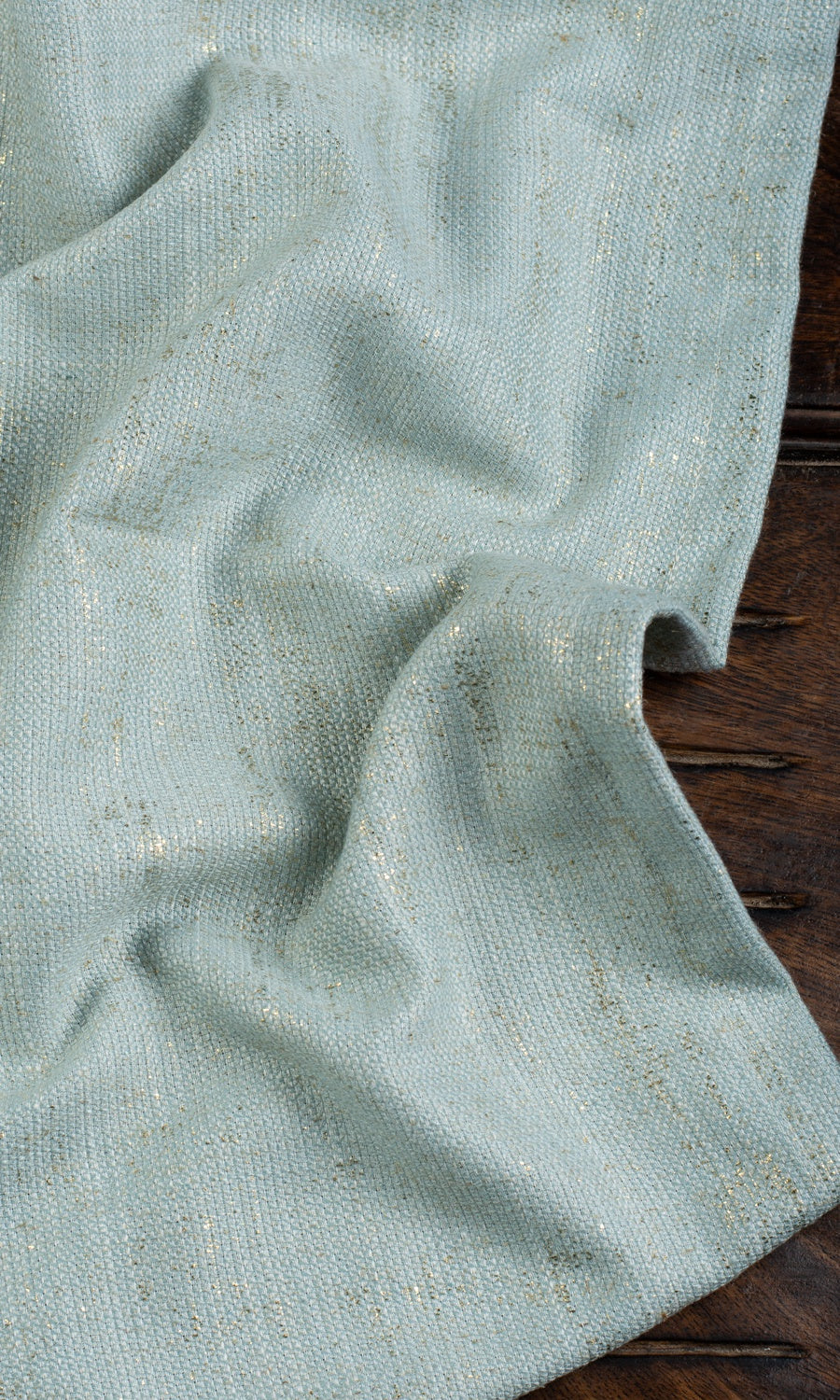 Metallic Print Poly-Linen Home Textile Fabric Material By the Yard (Powder Blue)