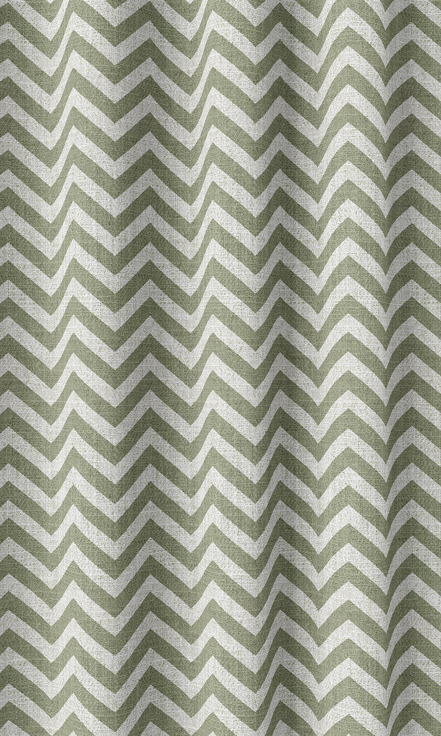 Modern Chevron Print Home Décor Fabric By the Metre (Green/ White)