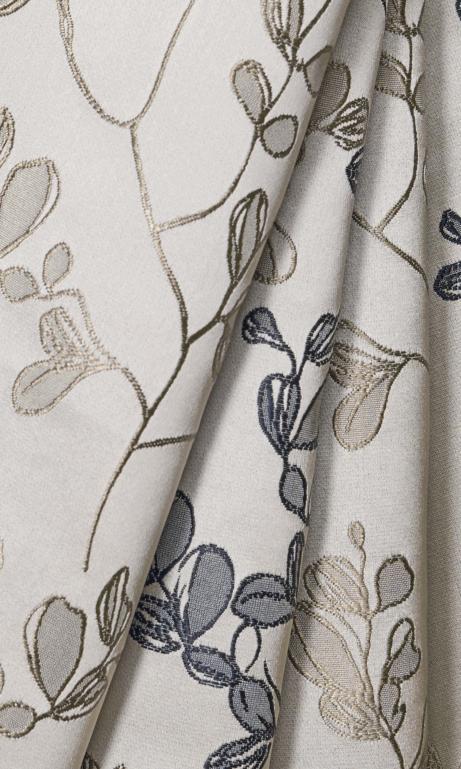 Floral Window Treatments Fabric By the Yard (White/ Black/ Beige/ Gray)