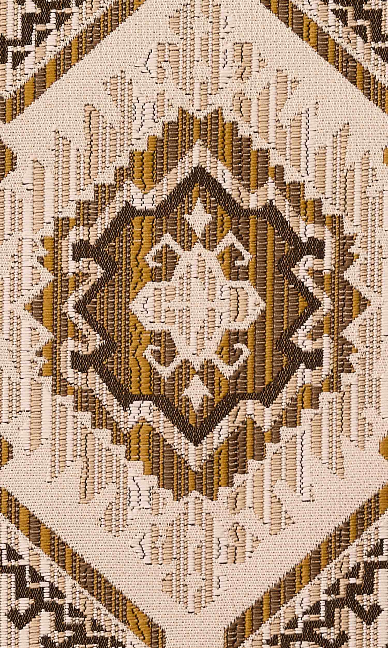 Aztec Textured Home Textile Fabric Material Sample (Beige/ Yellow/ Umber)
