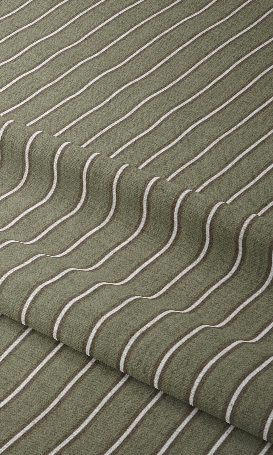 Modern Striped Print Window Treatments Fabric By the Yard (Olive Green)