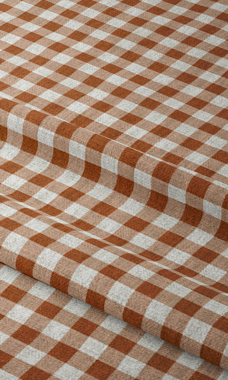 Checked Drapes for Living, Bedroom, Kitchen, Bathroom (Burnt Orange/ White)