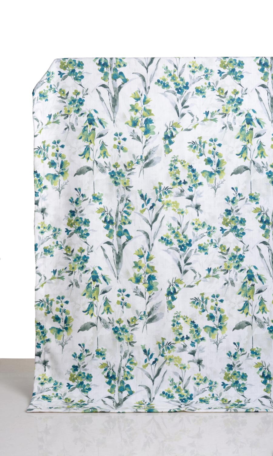 Floral Print Window Treatments Fabric Sample (Blue/ Green)