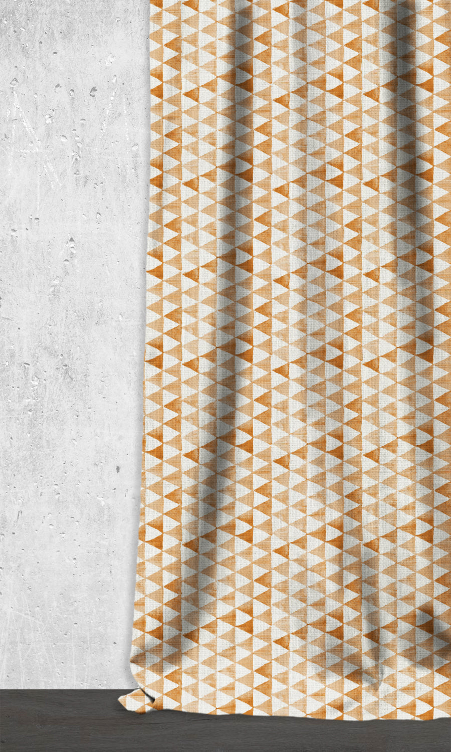 Geo-Print Home Décor Fabric By the Metre (White/ Burnt Orange)