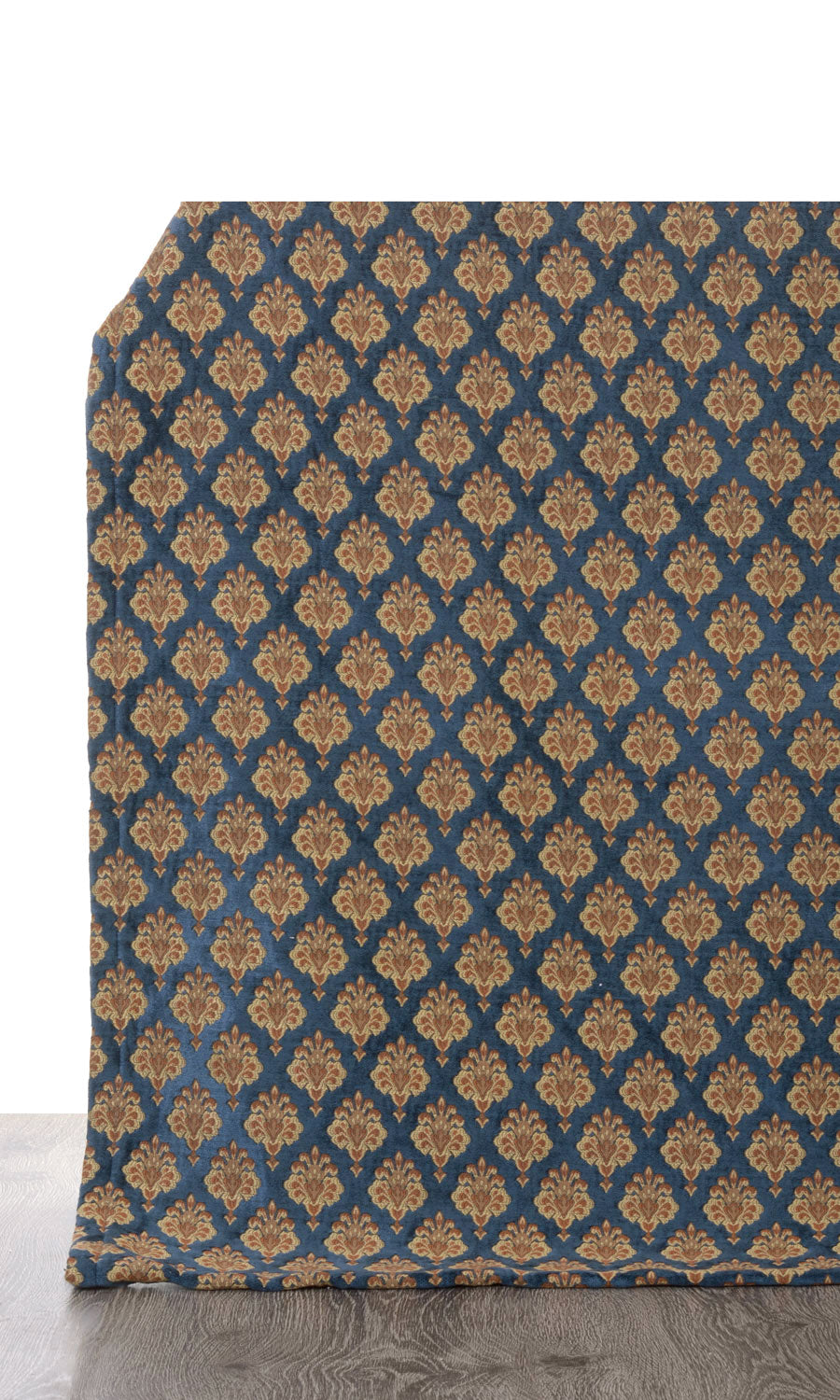 Velvet Home Décor Fabric By the Yard (Navy Blue and Gold)
