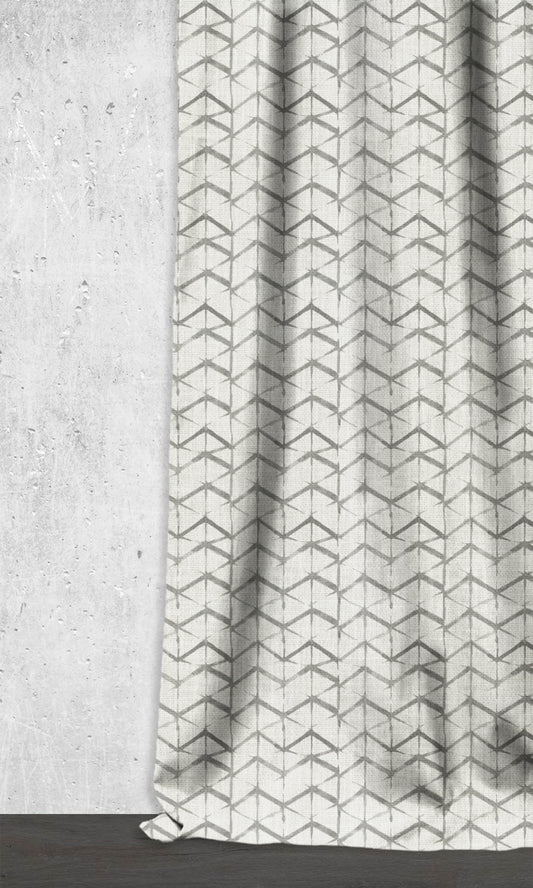 Bow-Arrow Patterned Home Décor Fabric Sample (White/ Grey)