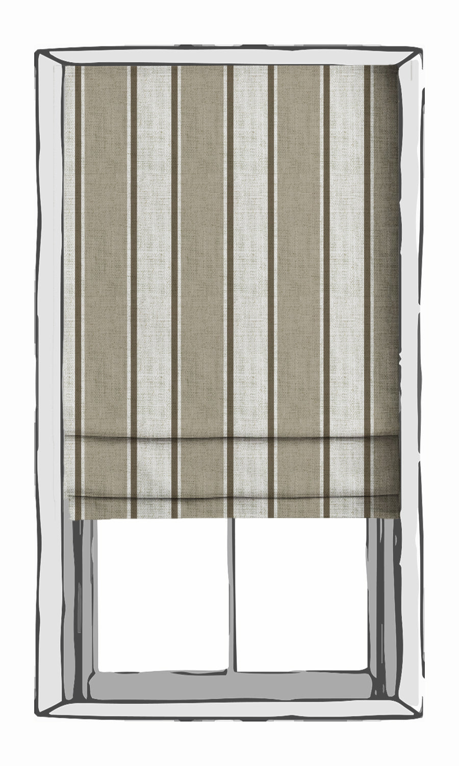 Modern Striped Free Fabric Material Sample (Beige/ White)
