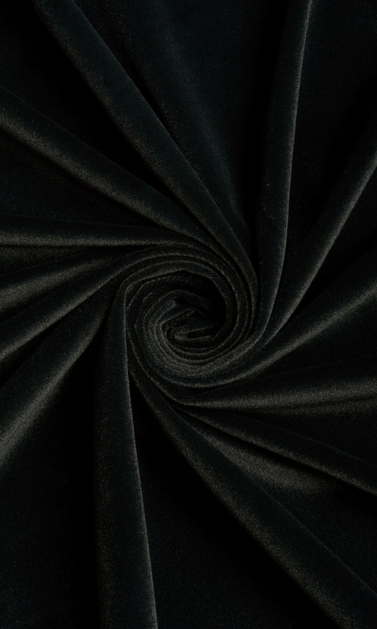 Velvet Home Décor Fabric By the Yard (Black)