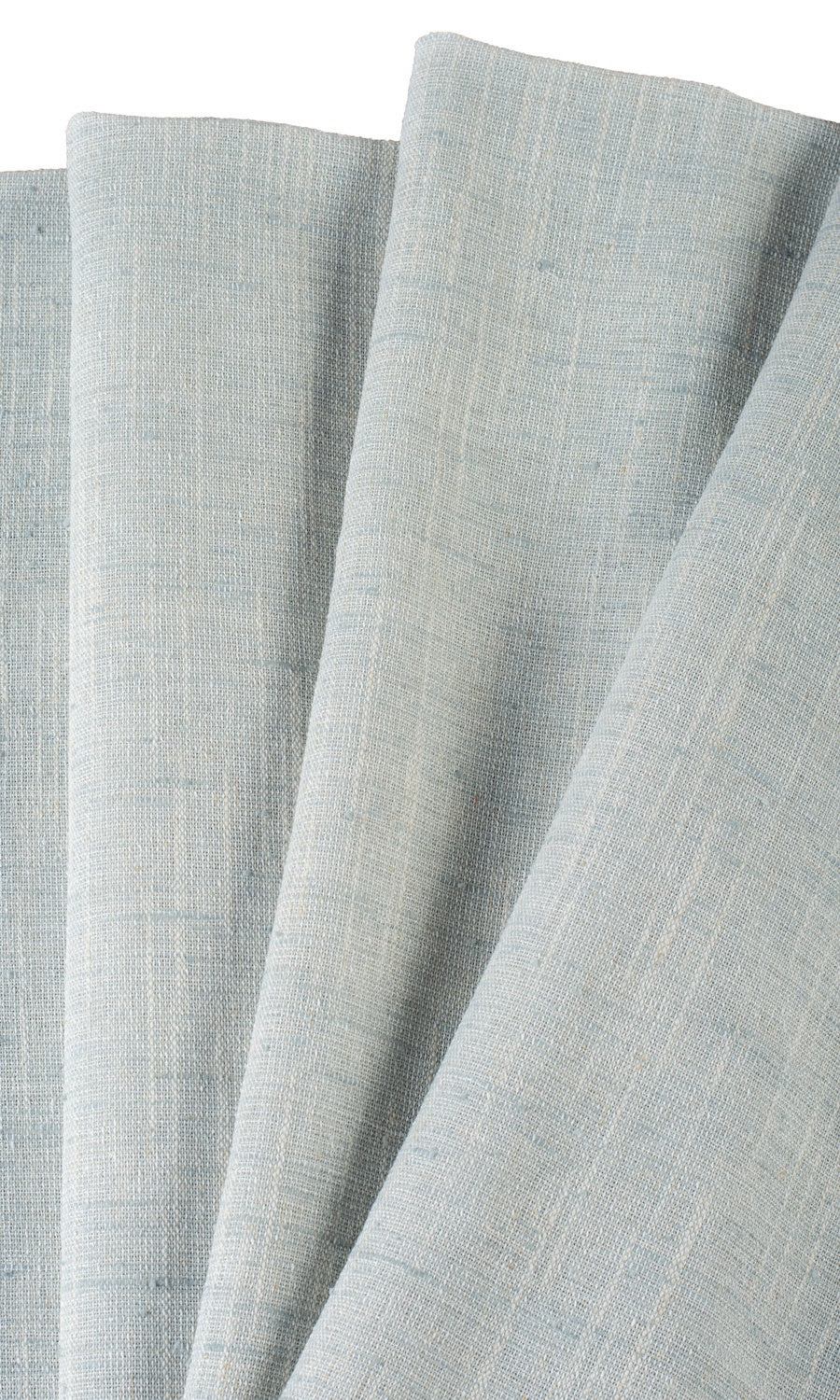 Semi-Sheer Linen Texture Window Treatments Fabric By the Yard (Aqua Blue)