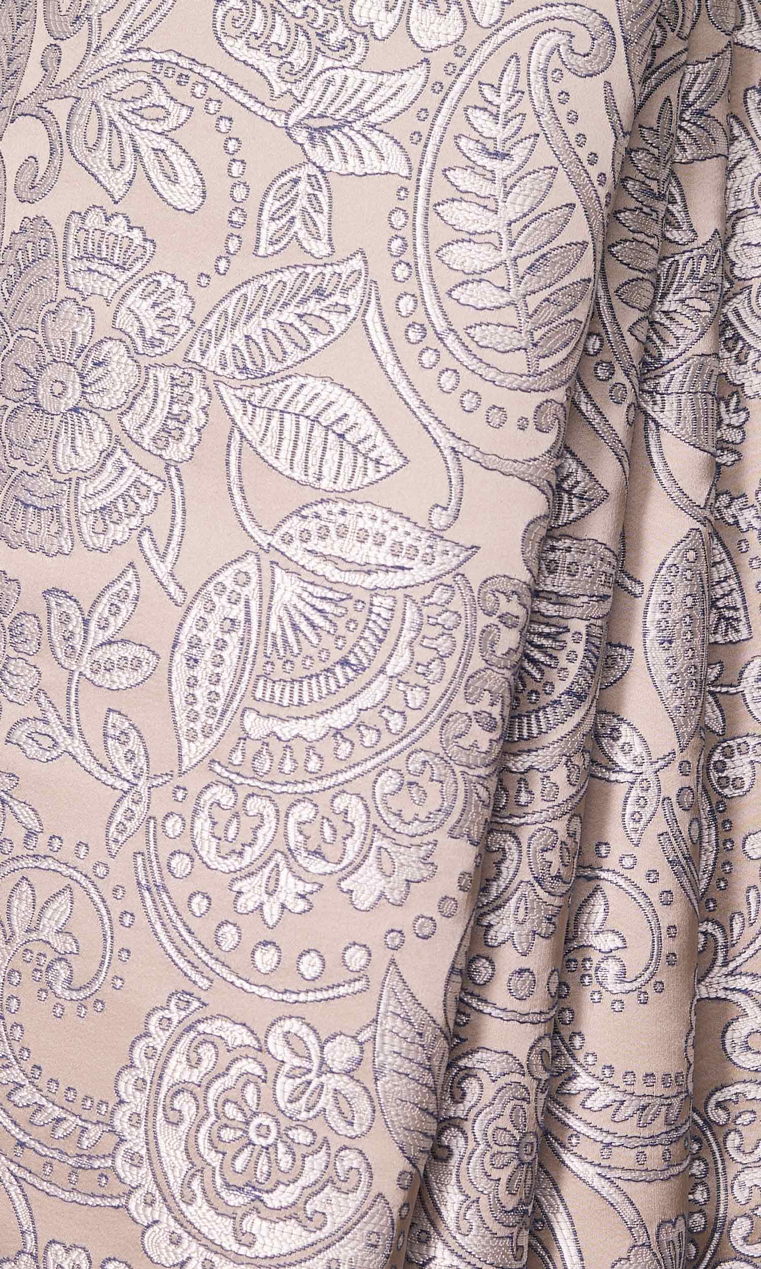 Floral Textured Home Décor Fabric Sample (Beige/ Blue)