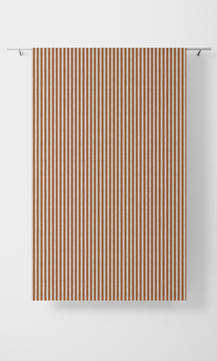 Modern Striped Home Textile Fabric Material By the Yard (Burnt Orange/ White)