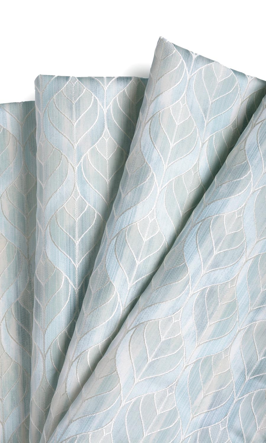 Petal Patterned Window Treatments Fabric By the Yard (Pale Aqua Blue)