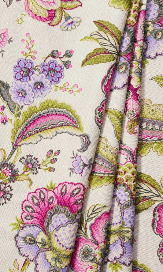 Floral Print Home Décor Fabric By the Yard (Pink/ Purple/ Green)