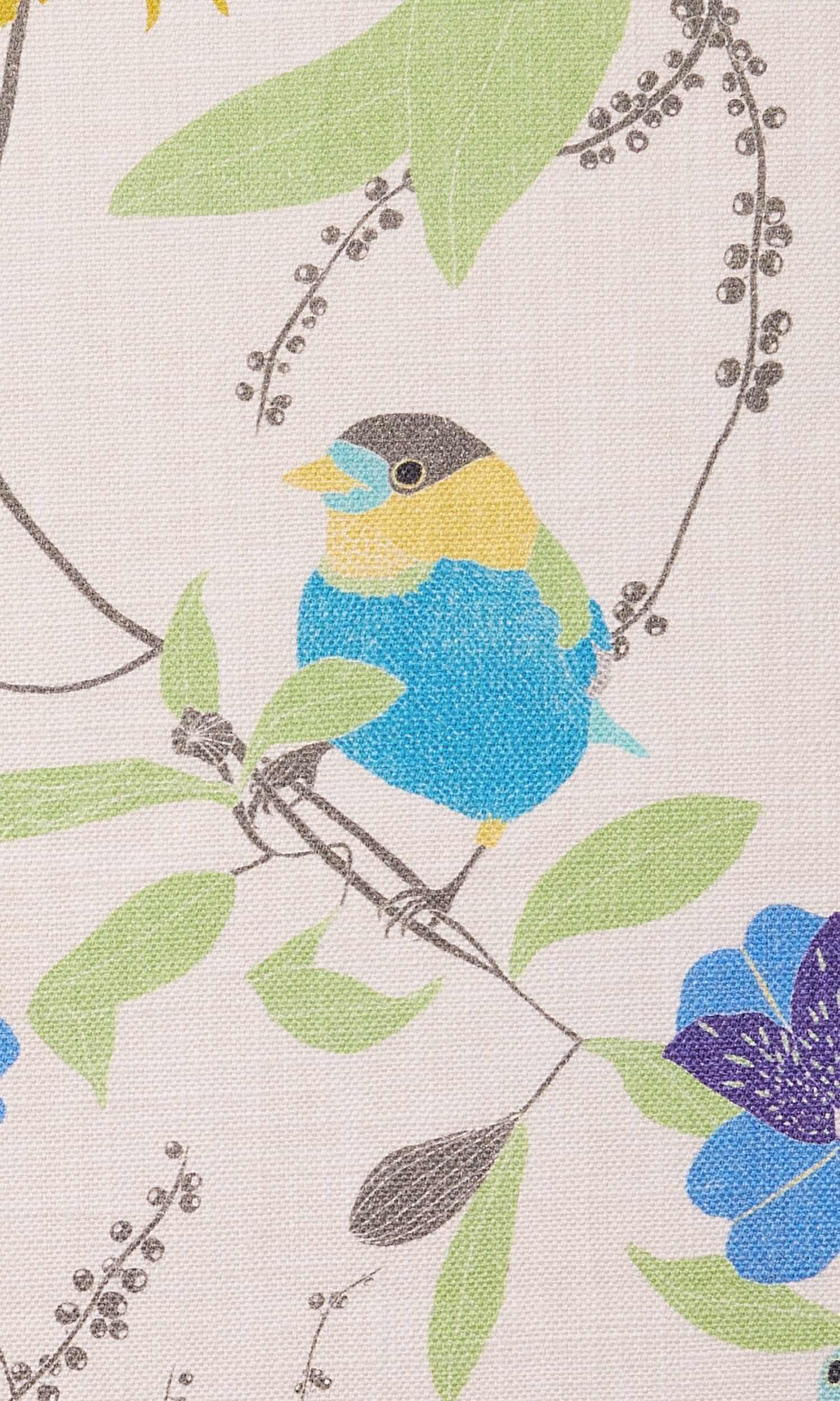Nature Print Home Textile Fabric Material By the Yard (Blue/ Green/ Yellow)