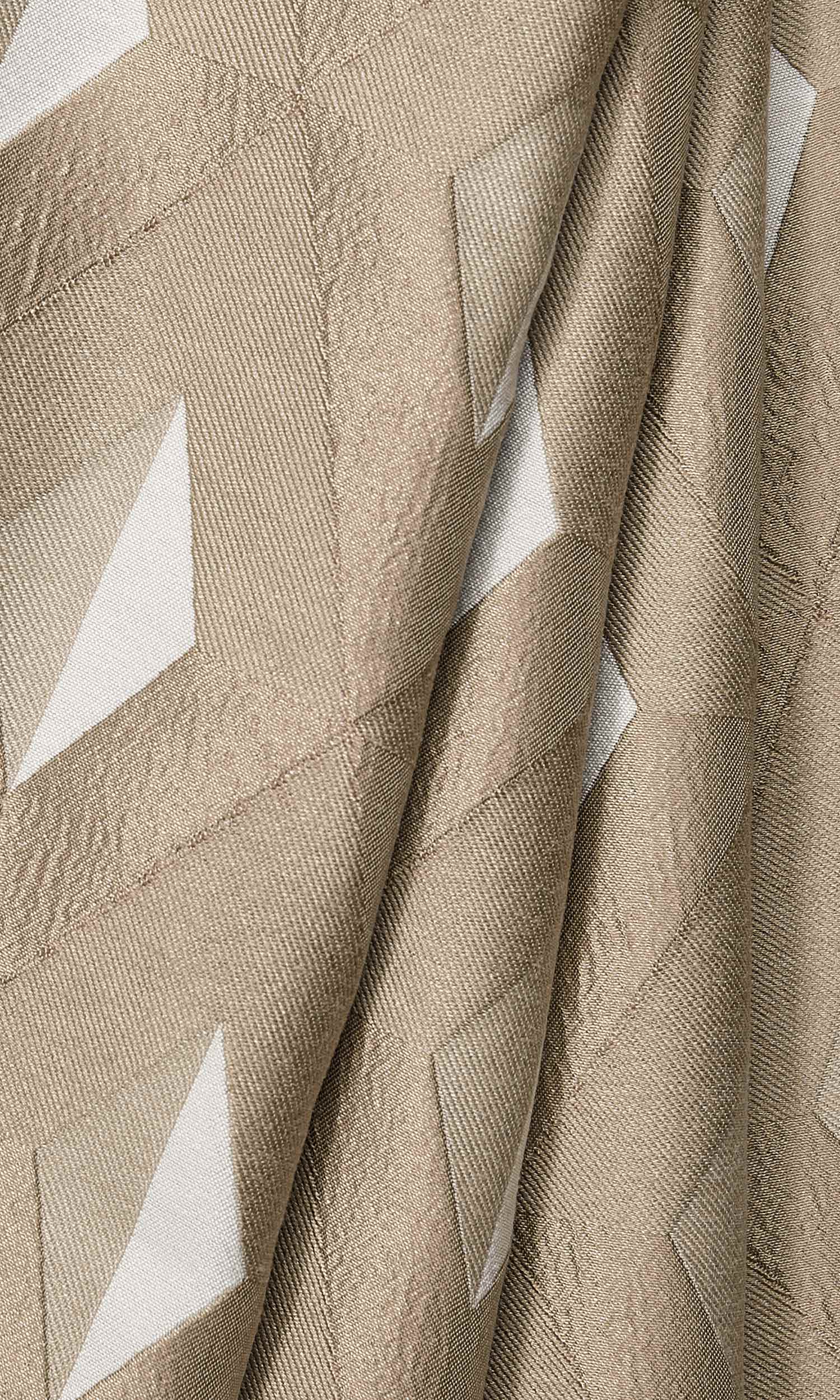 Geometric Window Treatments Fabric By the Yard (Brown/ White)