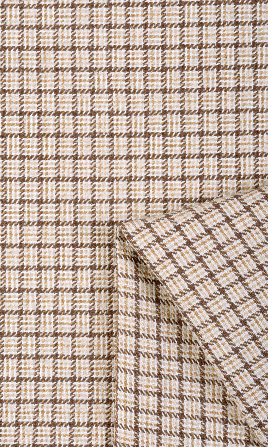 Check Cotton Fabric Material By the Yard (Brown/ Mocha/ Cream)