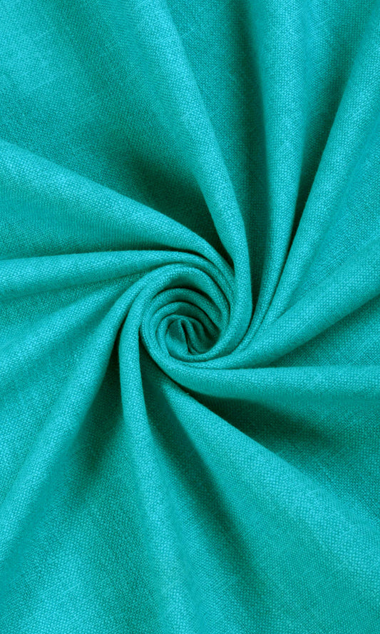 Linen-Blend Home Décor Fabric By the Yard (Turquoise Blue)