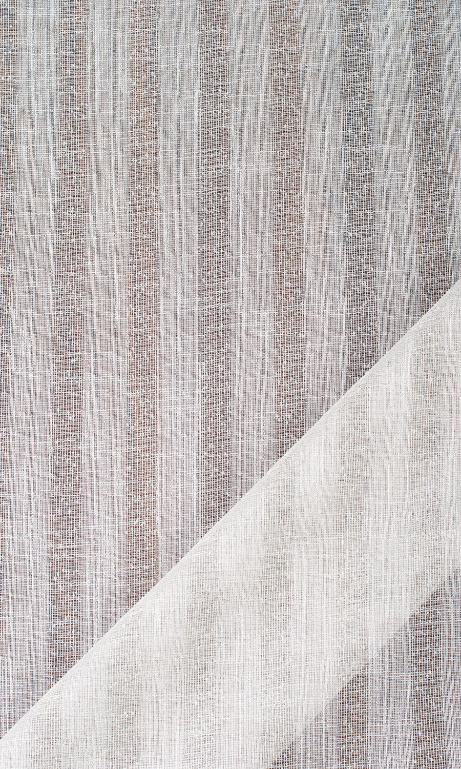 Striped Sheer Fabric By the Yard for Curtains & Drapes (White/ Cream)