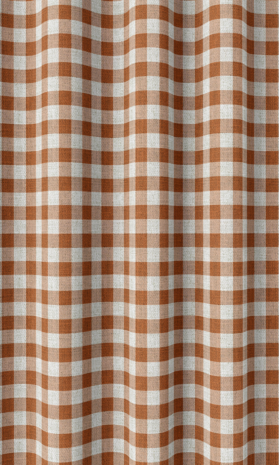 Checked Home Décor Fabric By the Yard (Burnt Orange/ White)