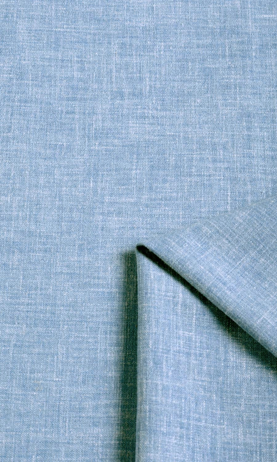 Poly-Cotton Blend Window Treatments Fabric By the Yard (Pale Cobalt)