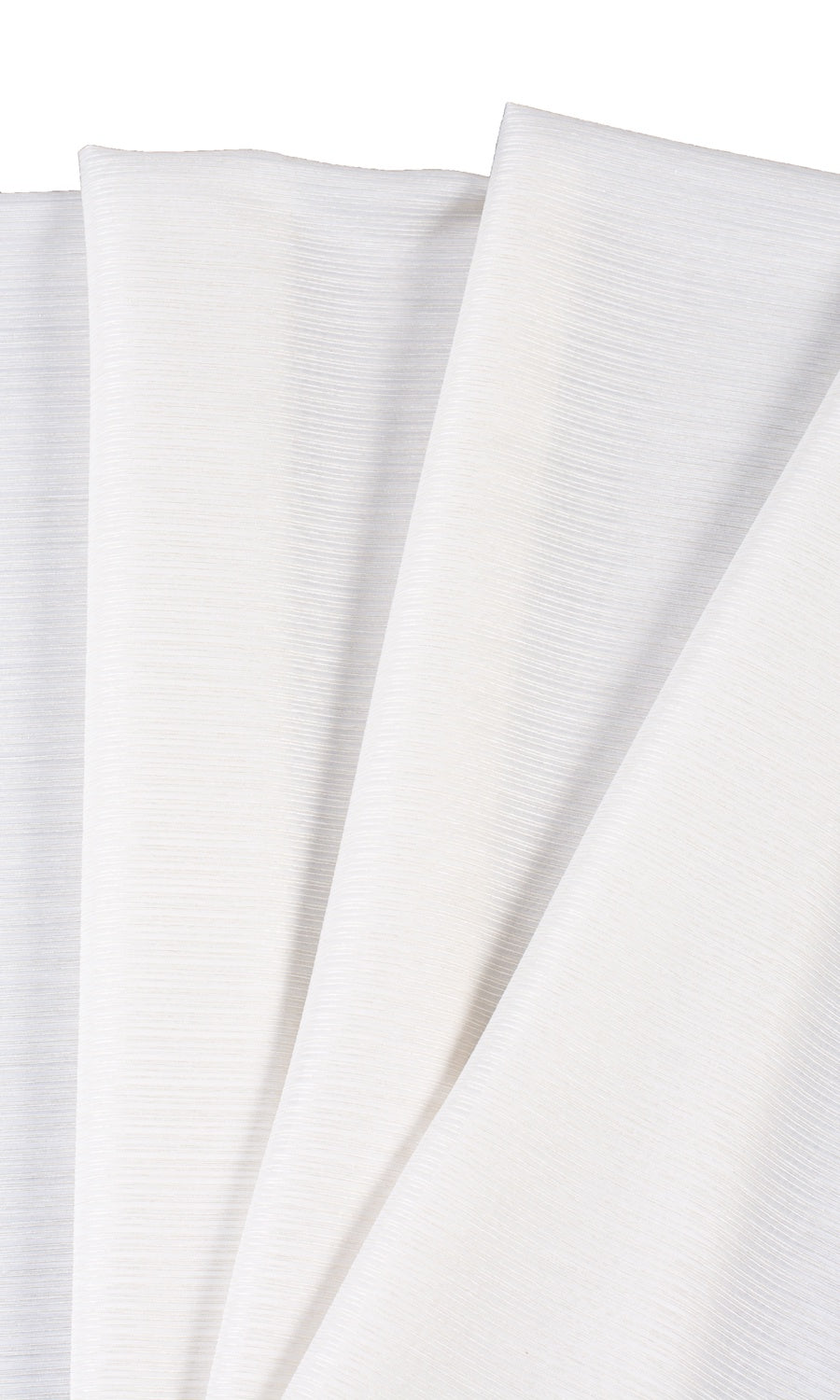Striped Sheer Fabric Material By the Yard (Pearl White)