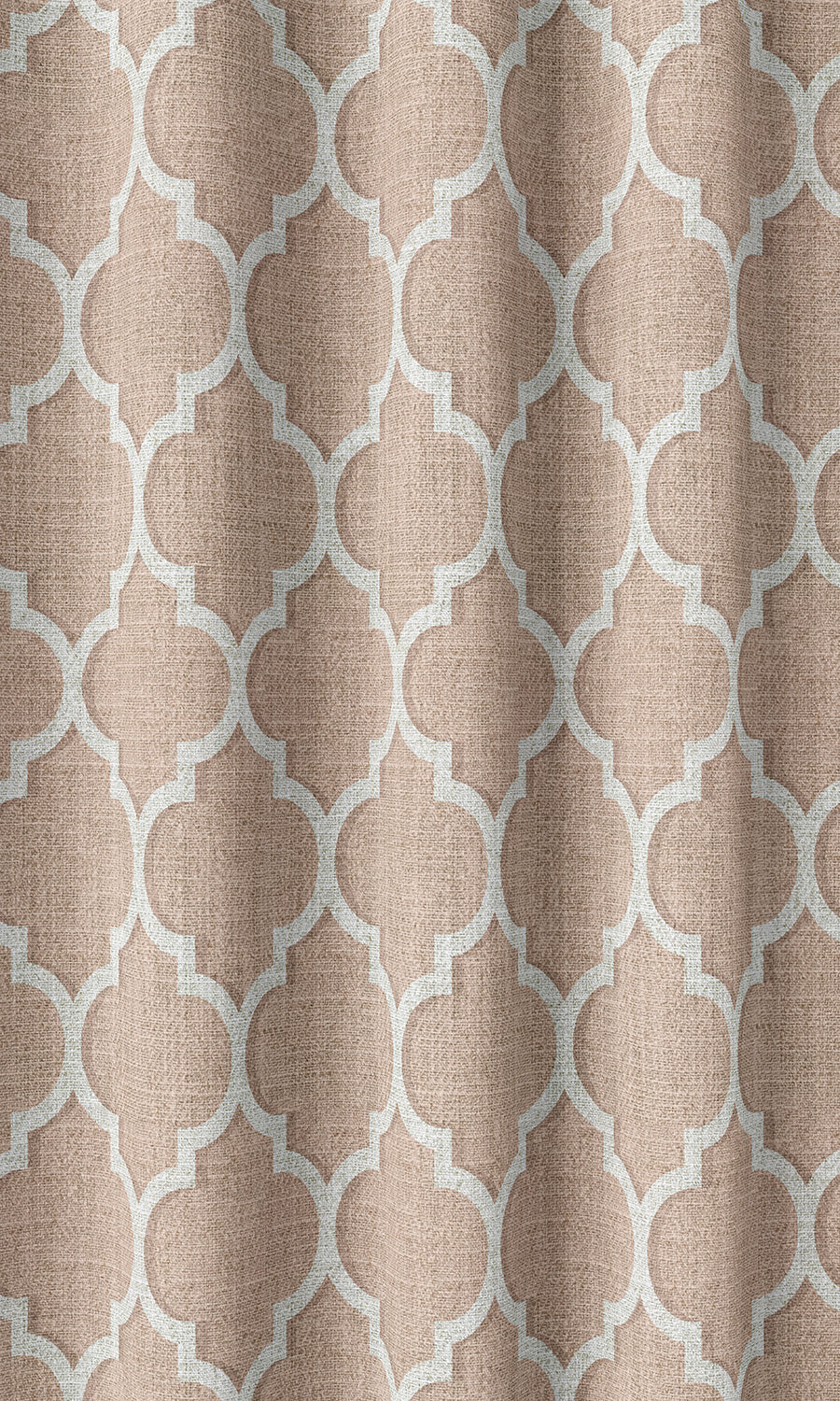 Trellis Tile Print Home Décor Fabric Sample (Blush Pink/ White)