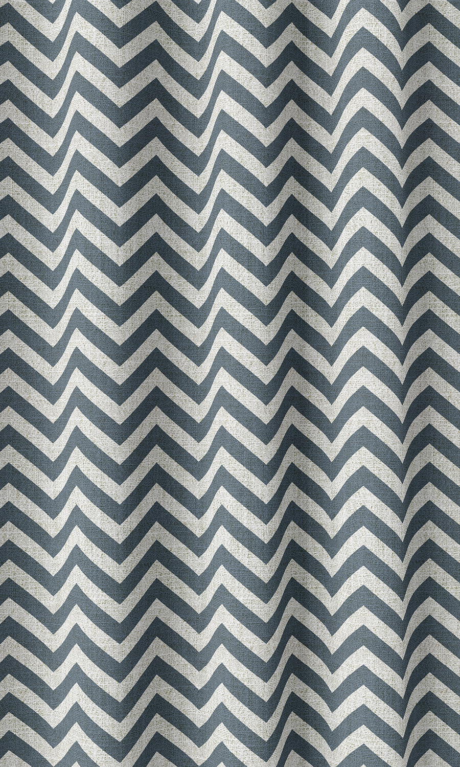 Chevron Print Home Décor Fabric By the Metre (Petrol Blue/ White)