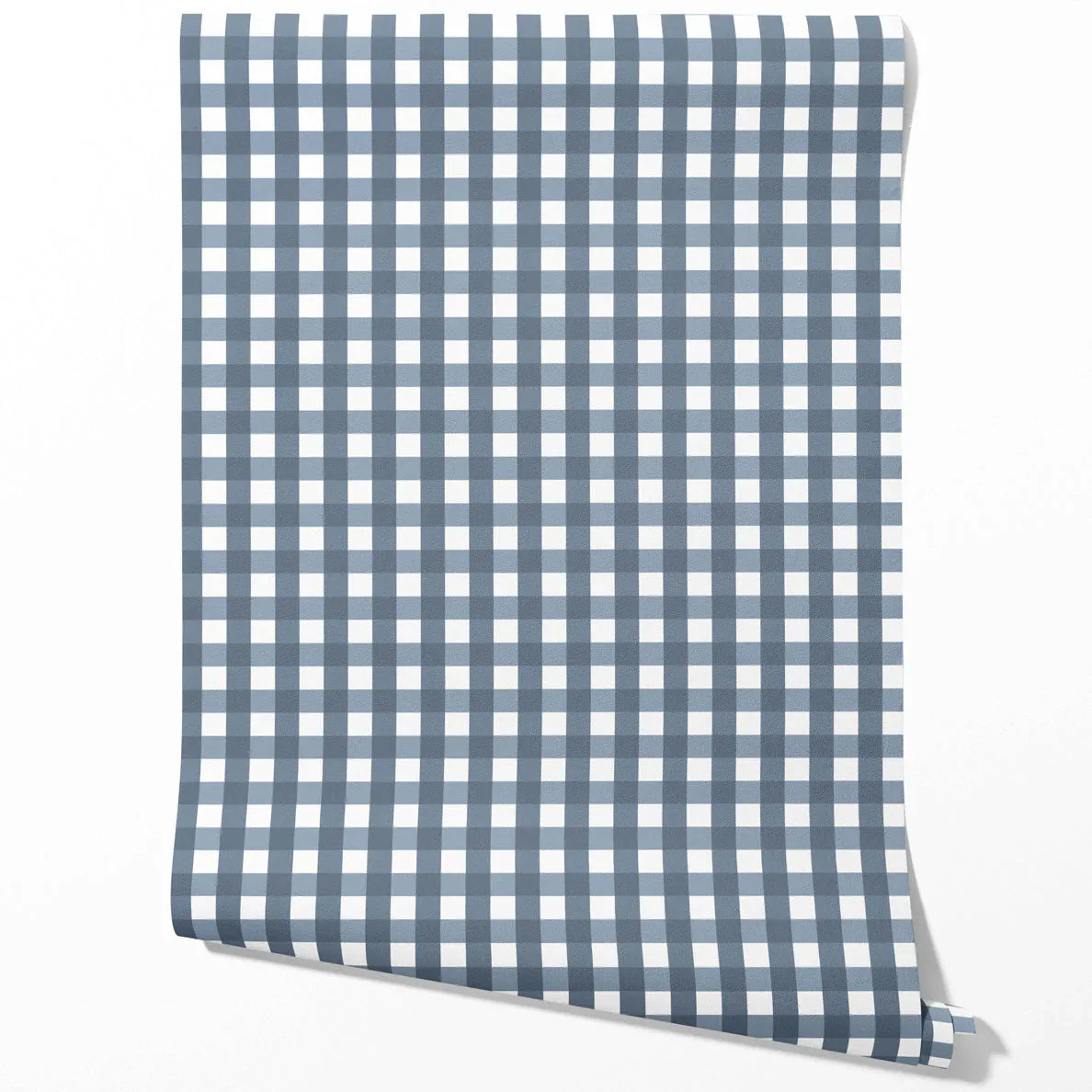 Geometric Gingham Traditional Wallpaper Sample (Slate Blue)