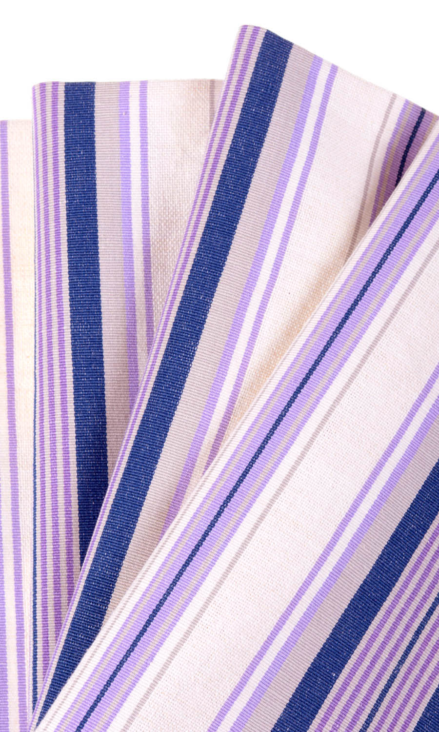 Striped Cotton Fabric Material By the Yard (Violet/ White)
