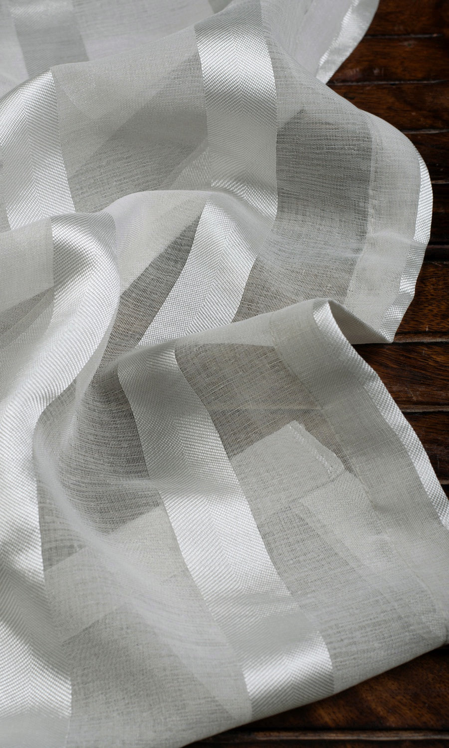 Striped Sheer Home Textile Fabric Material By the Yard (Grey)
