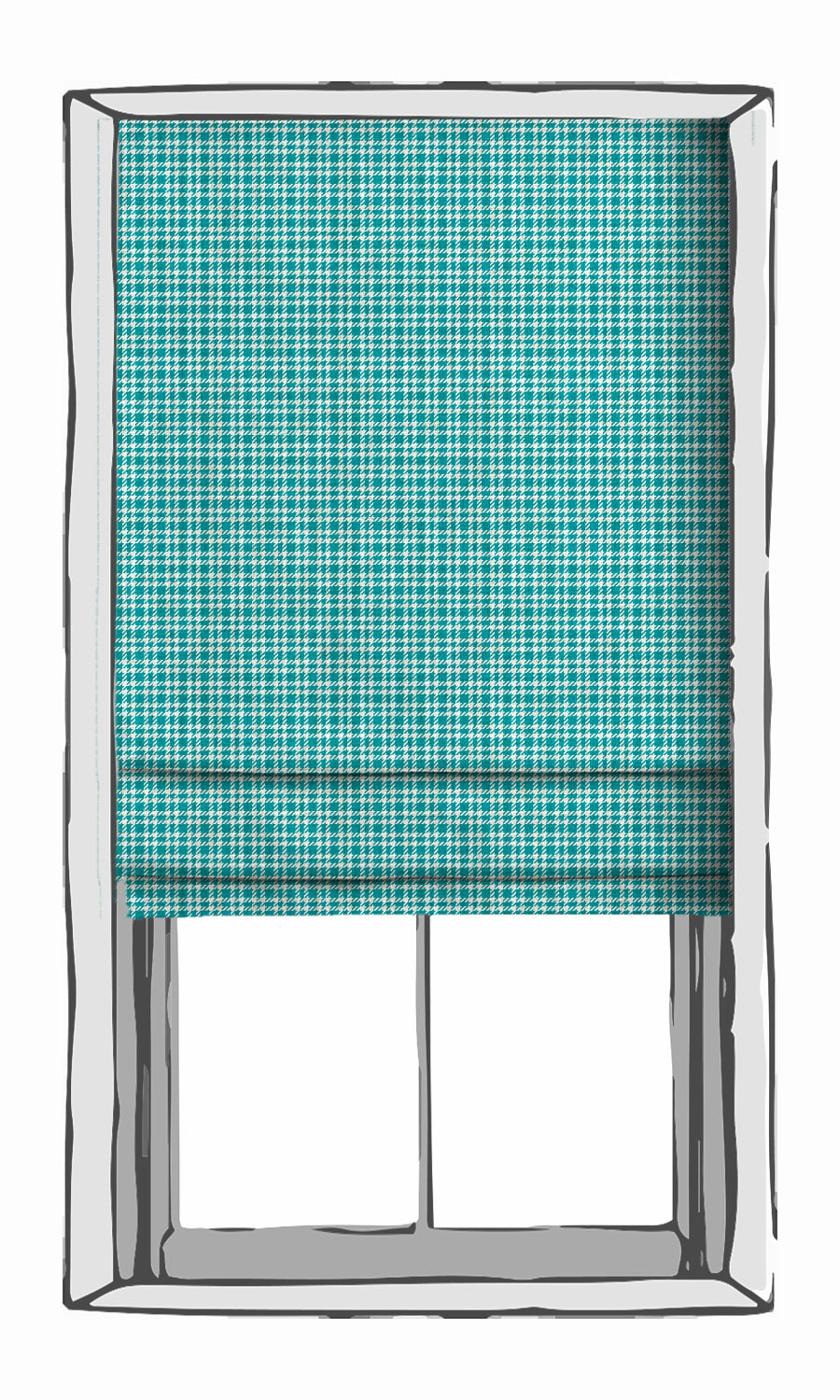 Modern Check Print Window Treatments Fabric Sample (Pacific Blue)