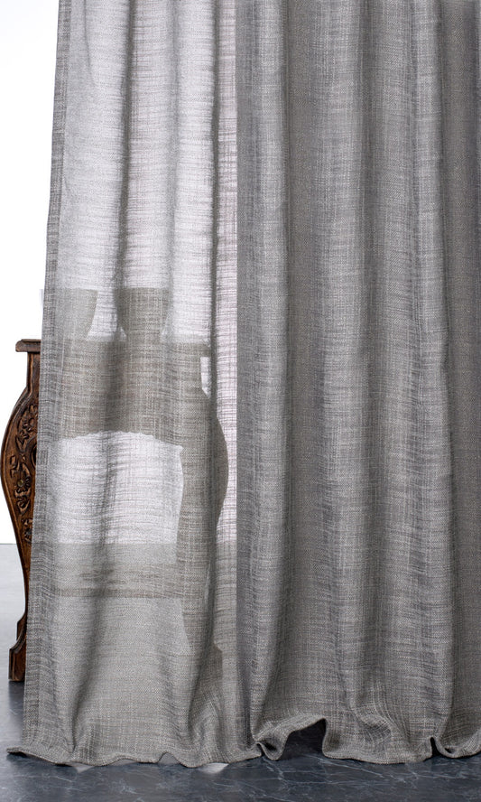 Textured Sheer Home Décor Fabric By the Yard (Stone Gray)
