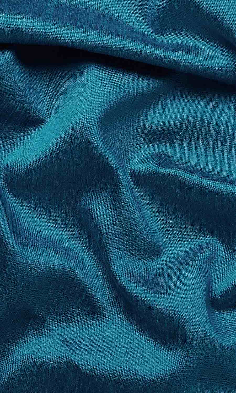Faux Silk Window Treatments Fabric By the Yard (Blue)
