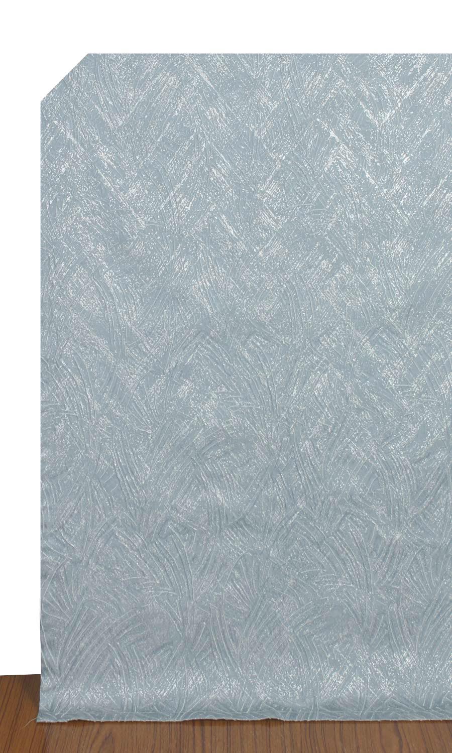 Self-Patterned Poly-Cotton Window Treatments Fabric By the Yard (Light Blue)