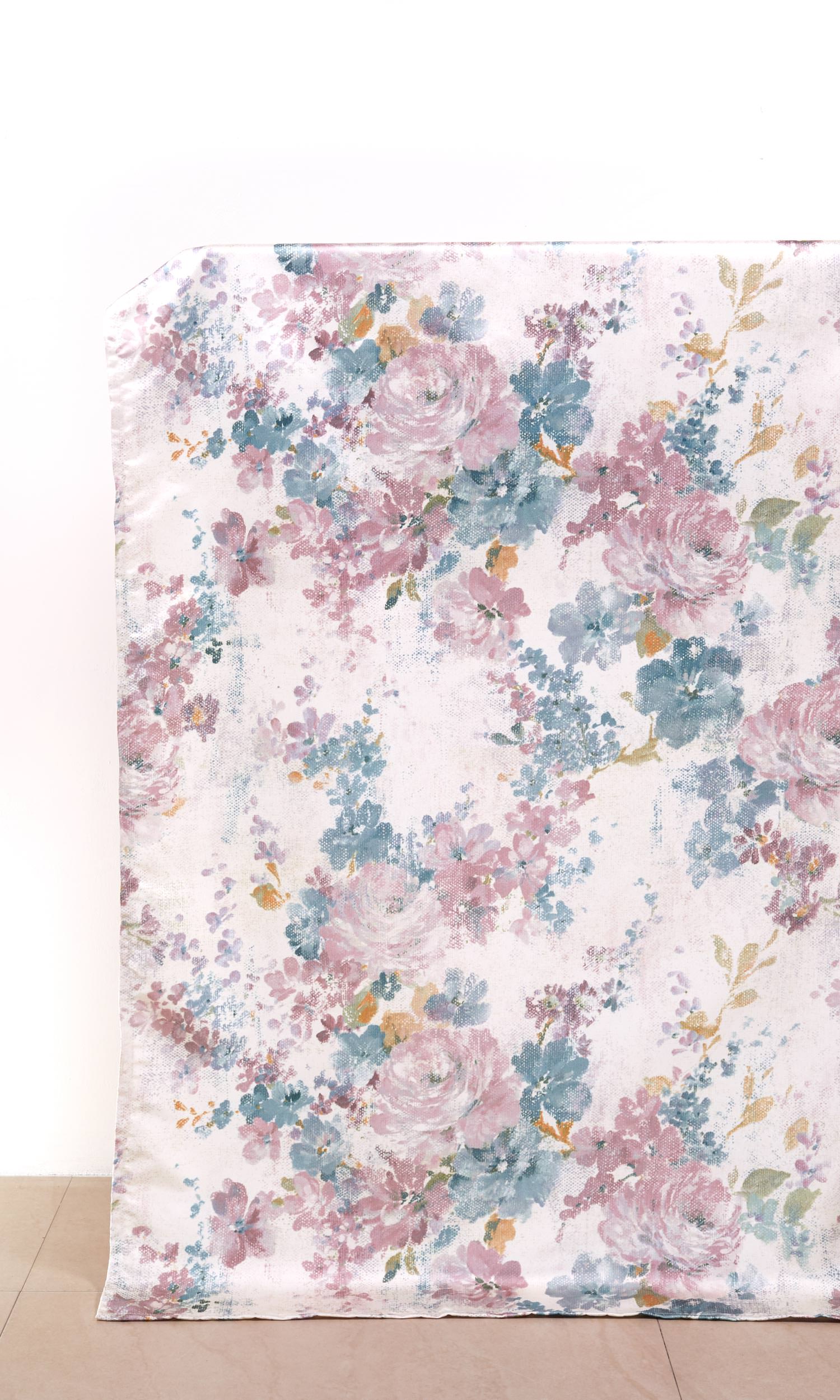 Floral Home Décor Fabric Sample (Pink/ Lilac/ Blue/ White)
