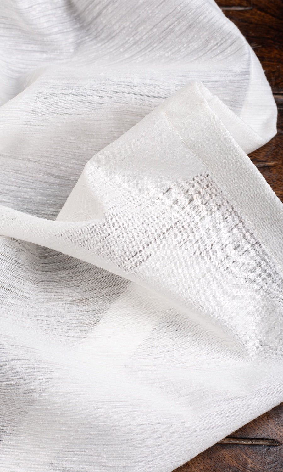 Textured Semi-Sheer Window Treatments Fabric By the Yard (White)