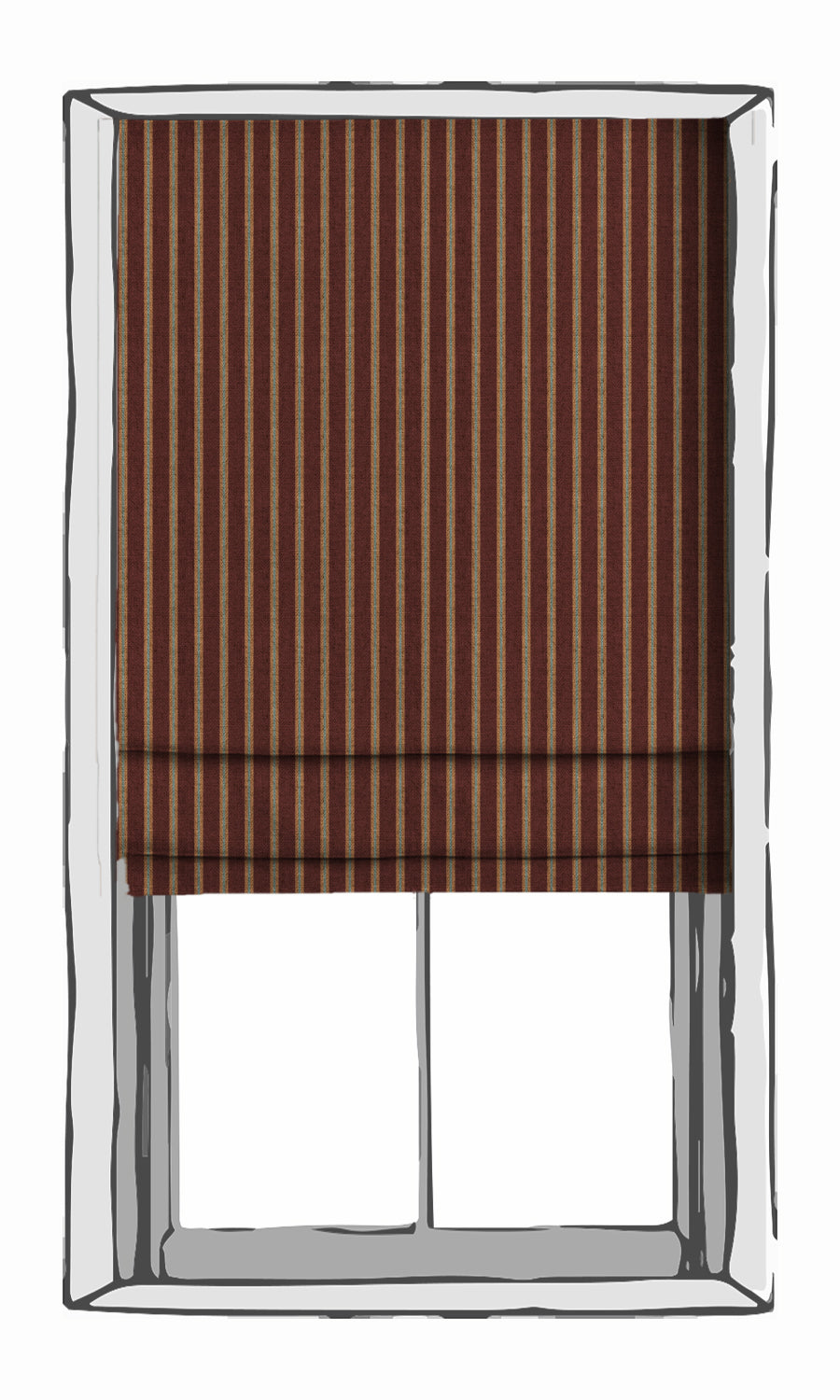 Modern Striped Window Treatments Fabric By the Yard (Wine Red/ Orange/ Blue)