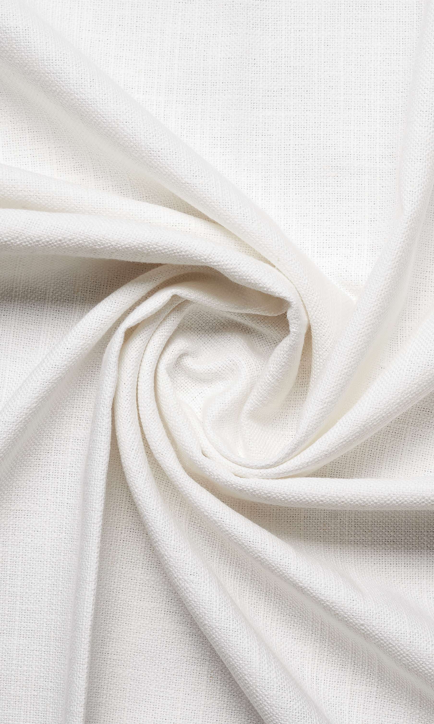 Linen Home Décor Fabric By the Yard (White)