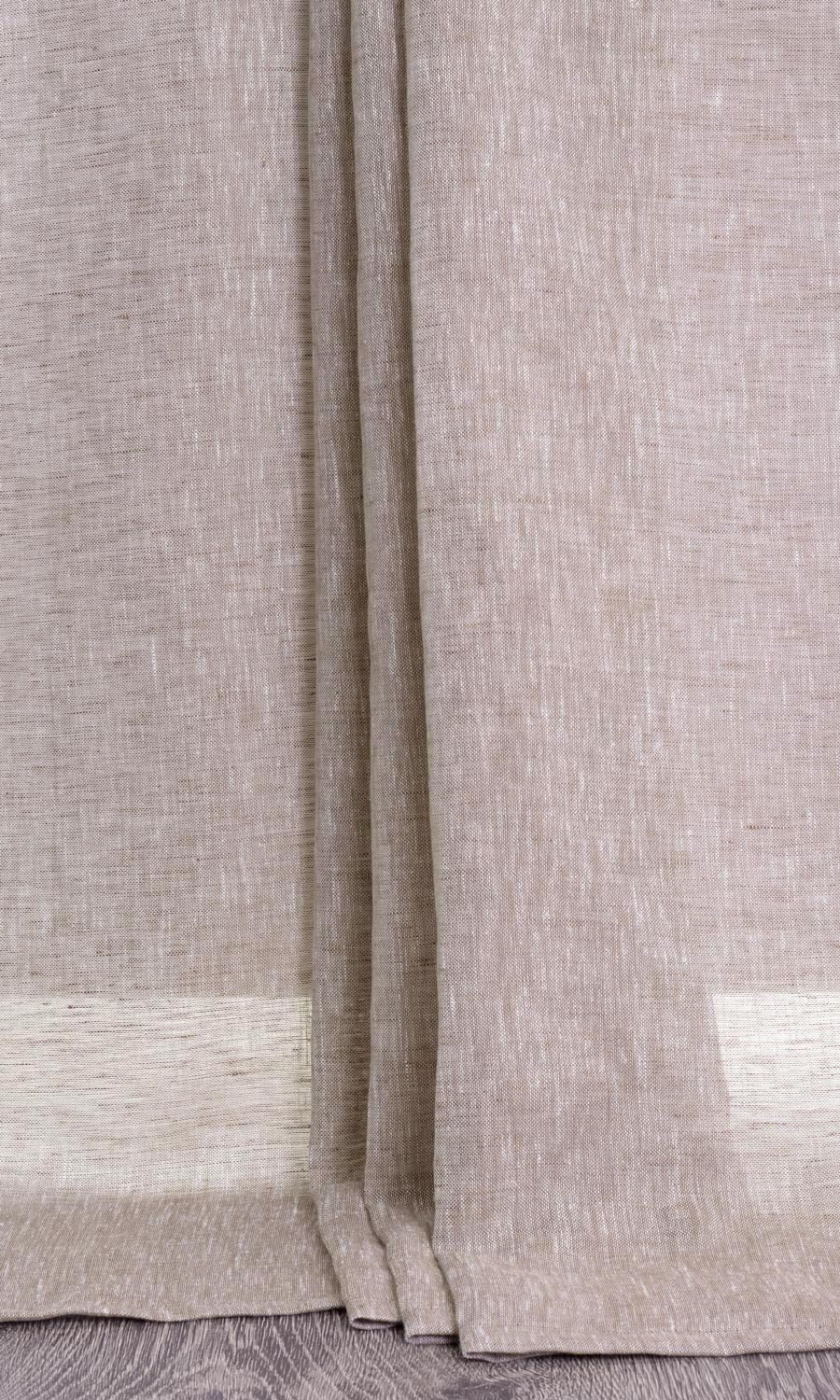 Linen Sheer Window Treatments Fabric By the Yard (Brown)